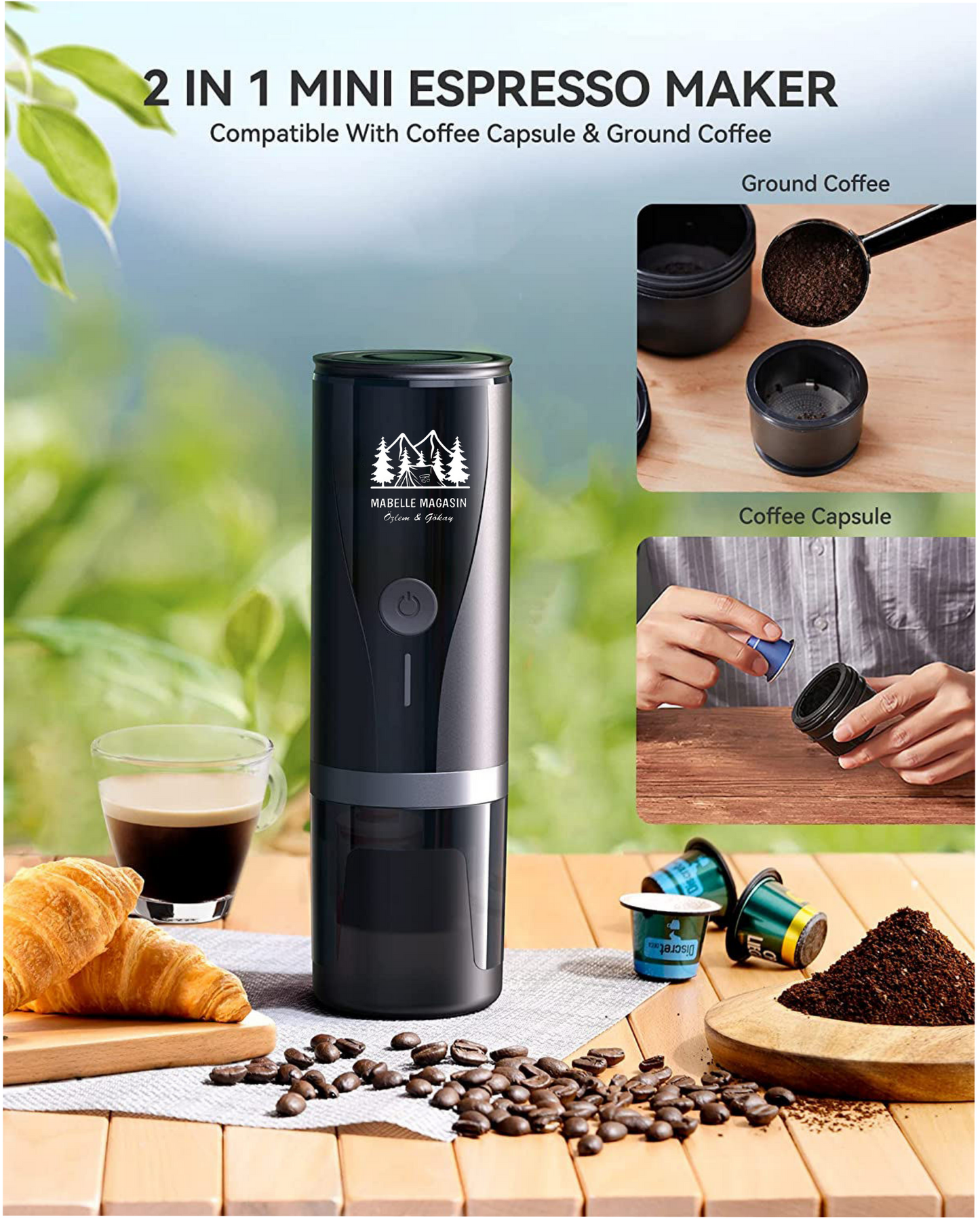 Cafetière expresso portable 12v a batterie 7800 mAh - Machine à café automatique pour voyage. - Mabelle Magasin