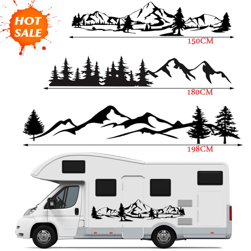 Autocollant De Camping Car Motif Forêt 2pcs, Stickers Pour Camping