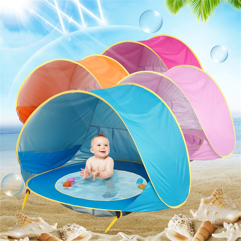 Tente De Plage pour bebe et Tentes pour Le Camping Étanche Pop Up Anti UV, Piscine a Ballon - Mabelle Magasin