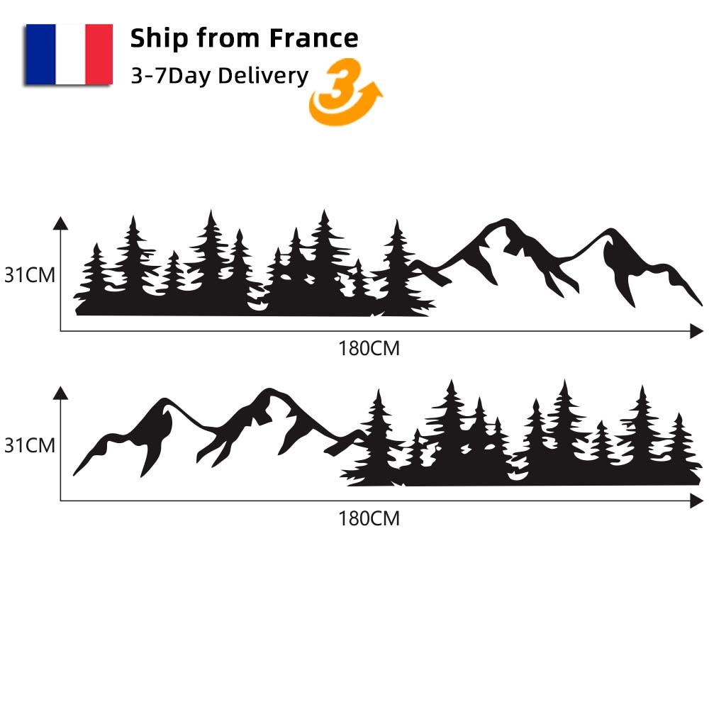 Autocollant De Camping Car Motif Forêt 2pcs, Stickers Pour Camping Car, Sticker Pour Vitres De van, Pare-chocs, - Mabelle Magasin