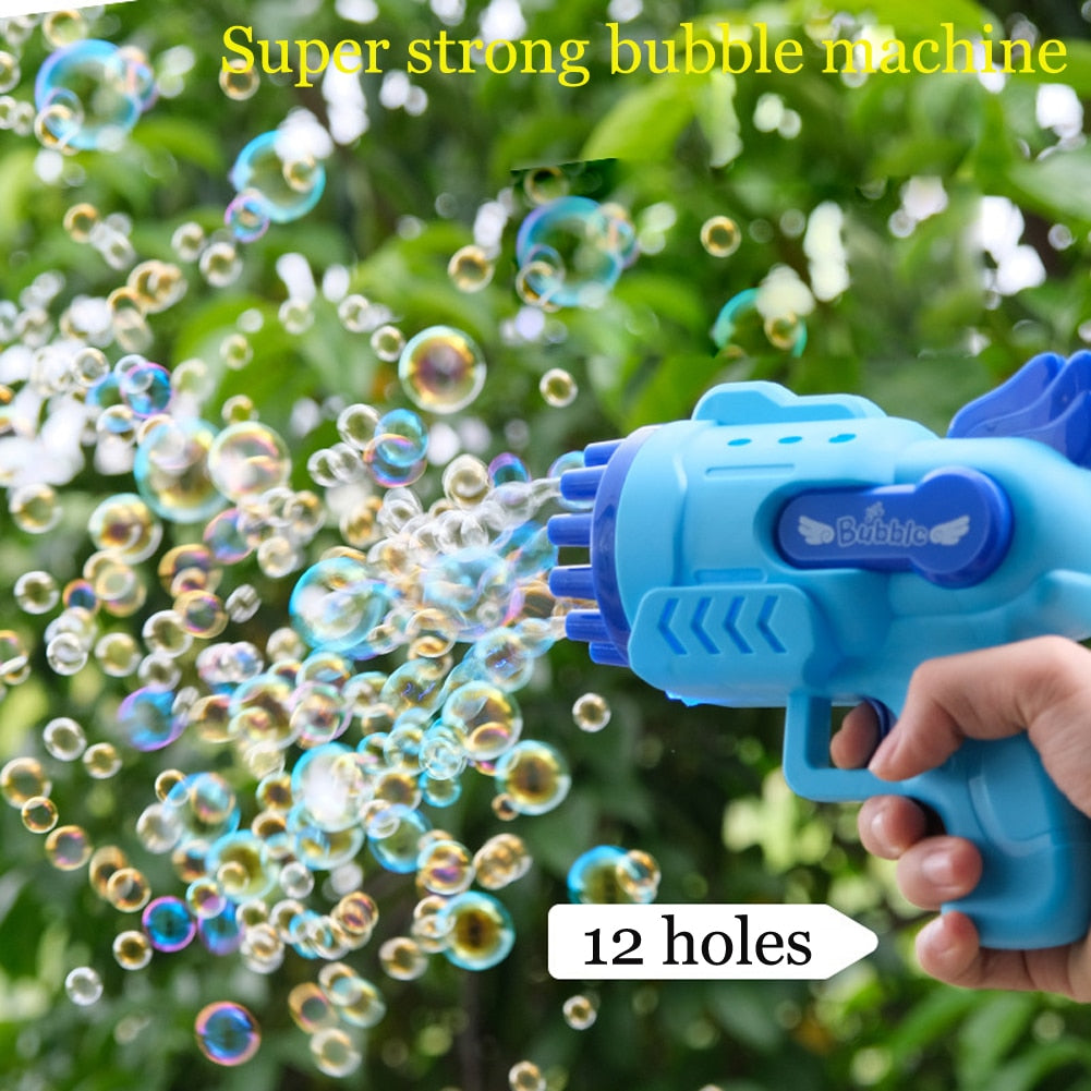 Pistolet à bulles, machine à bulles à 10 trous avec 1 solution à