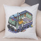 Oreiller de décoration. Dessin Camping-car Van aménagé Fourgon aménagé. Oreiller de décor VanLife. Oreiller en peluche pour canapé maison chambre d'enfants - Mabelle Magasin