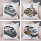 Oreiller de décoration. Dessin Camping-car Van aménagé Fourgon aménagé. Oreiller de décor VanLife. Oreiller en peluche pour canapé maison chambre d'enfants - Mabelle Magasin
