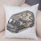 Oreiller de décoration. Dessin Camping-car Van aménagé Fourgon aménagé. Oreiller de décor VanLife. Oreiller en peluche pour canapé maison chambre d'enfants - Mabelle Magasin
