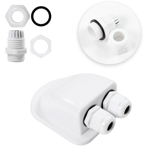 Passe câble Double et simple entrée de fil panneau solaire. Passe câble toit camping-car blanc Double trou - Mabelle Magasin