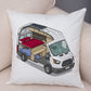 Oreiller de décoration. Dessin Camping-car Van aménagé Fourgon aménagé. Oreiller de décor VanLife. Oreiller en peluche pour canapé maison chambre d'enfants - Mabelle Magasin