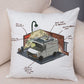 Oreiller de décoration. Dessin Camping-car Van aménagé Fourgon aménagé. Oreiller de décor VanLife. Oreiller en peluche pour canapé maison chambre d'enfants - Mabelle Magasin