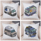 Oreiller de décoration. Dessin Camping-car Van aménagé Fourgon aménagé. Oreiller de décor VanLife. Oreiller en peluche pour canapé maison chambre d'enfants - Mabelle Magasin
