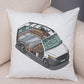 Oreiller de décoration. Dessin Camping-car Van aménagé Fourgon aménagé. Oreiller de décor VanLife. Oreiller en peluche pour canapé maison chambre d'enfants - Mabelle Magasin