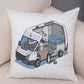 Oreiller de décoration. Dessin Camping-car Van aménagé Fourgon aménagé. Oreiller de décor VanLife. Oreiller en peluche pour canapé maison chambre d'enfants - Mabelle Magasin