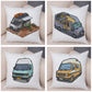 Oreiller de décoration. Dessin Camping-car Van aménagé Fourgon aménagé. Oreiller de décor VanLife. Oreiller en peluche pour canapé maison chambre d'enfants - Mabelle Magasin
