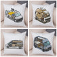 Oreiller de décoration. Dessin Camping-car Van aménagé Fourgon aménagé. Oreiller de décor VanLife. Oreiller en peluche pour canapé maison chambre d'enfants - Mabelle Magasin