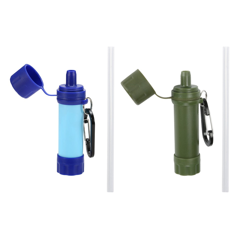 Filtre à eau potable en plein air randonnée purificateur d'eau de survie avec paille pour Camping d'urgence randonnée sac à dos outil de survie - Mabelle Magasin