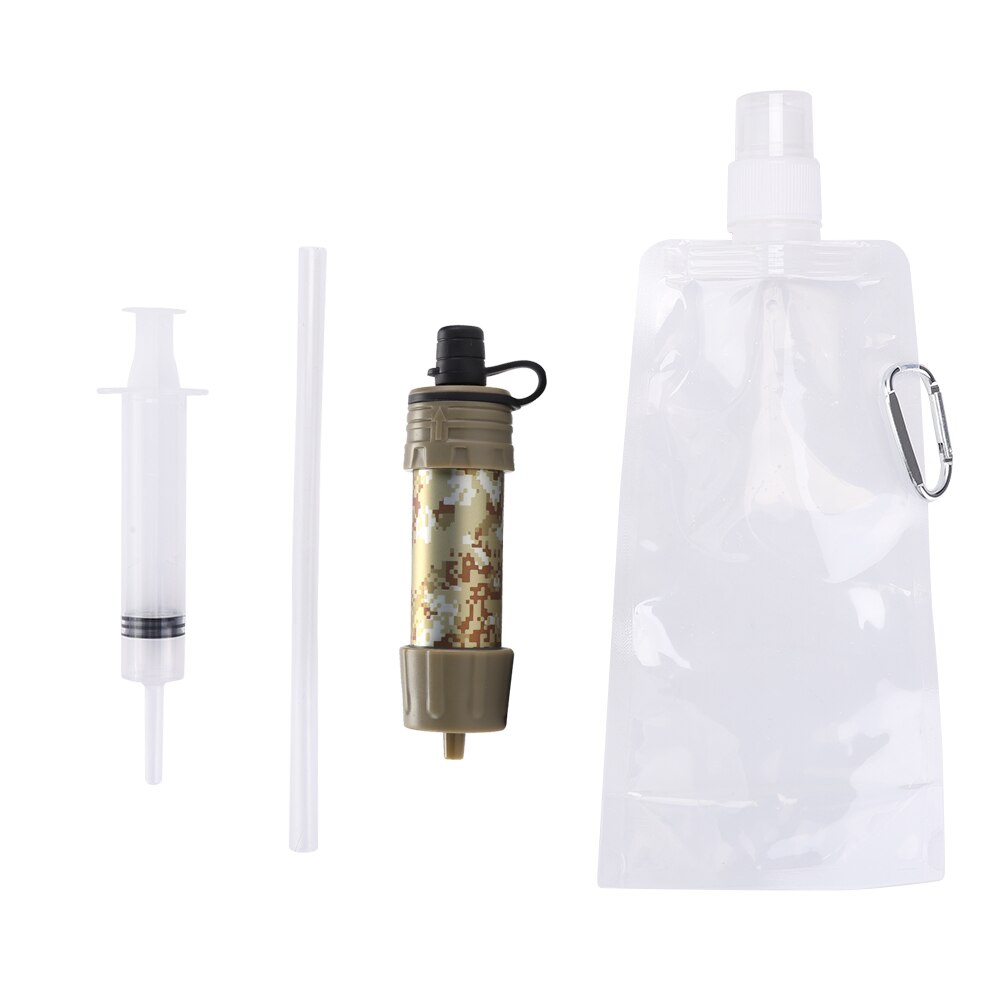 Filtre à eau potable en plein air randonnée purificateur d'eau de survie avec paille pour Camping d'urgence randonnée sac à dos outil de survie - Mabelle Magasin