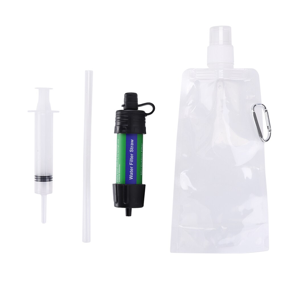 Filtre à eau potable en plein air randonnée purificateur d'eau de survie avec paille pour Camping d'urgence randonnée sac à dos outil de survie - Mabelle Magasin