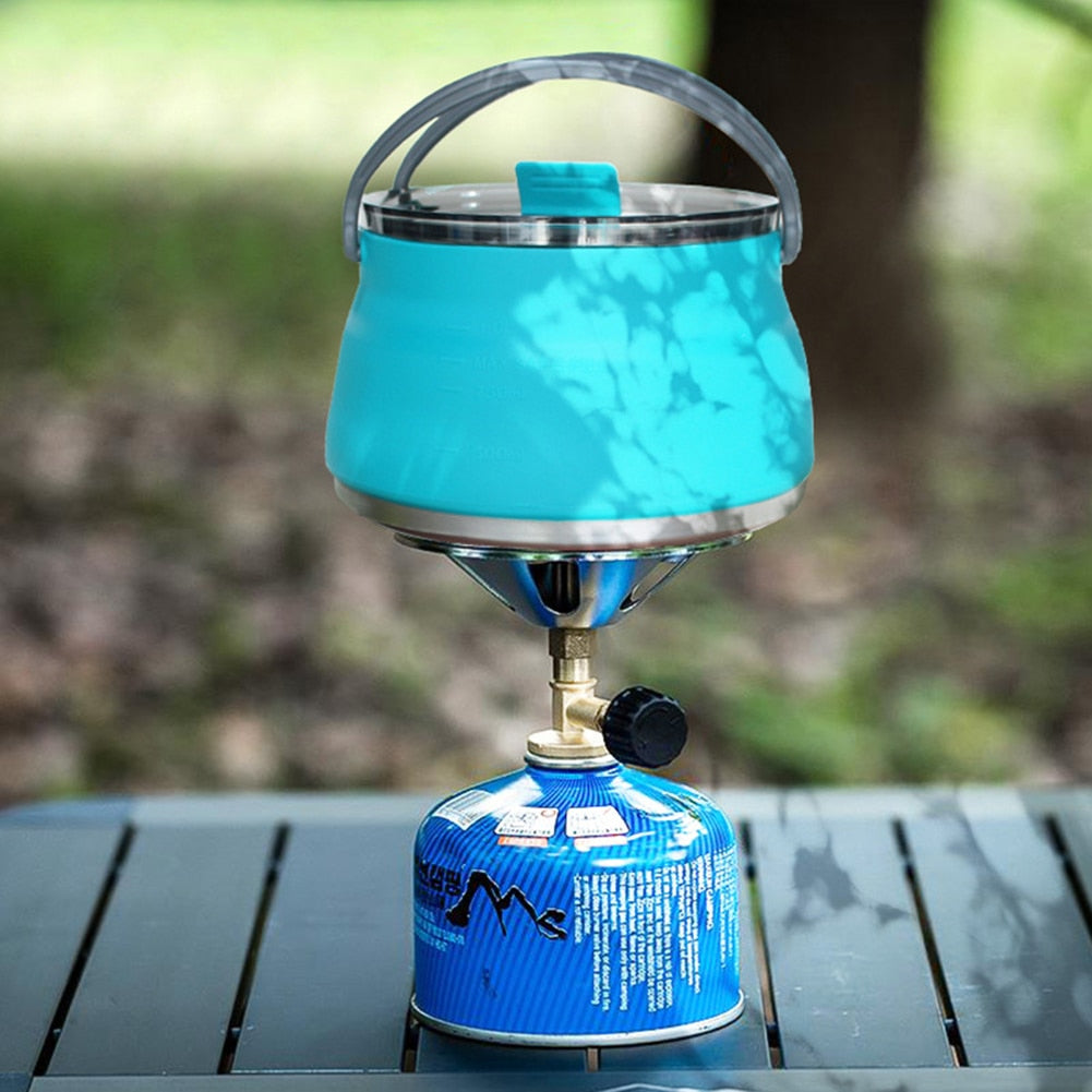Bouilloire Portable de Camping Portable en Silicone 1L, Bouilloires Pliante et pratique, Pliable théière, Bouilloire de Camp 1L - Mabelle Magasin