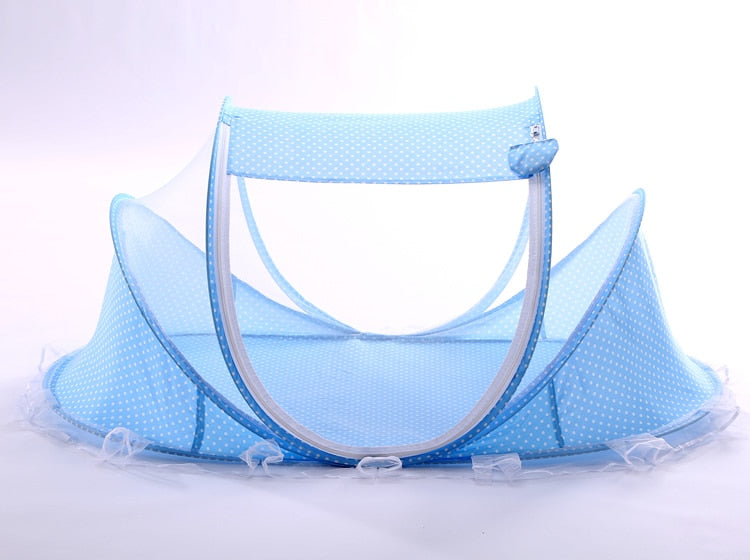 Lit bébé avec moustiquaire pliante  lit, matelas et oreiller (trois pièces) pour les enfants de 0 à 3 ans - Mabelle Magasin
