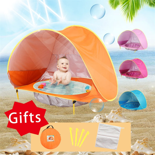 Tente De Plage pour bebe et Tentes pour Le Camping Étanche Pop Up Anti UV, Piscine a Ballon - Mabelle Magasin