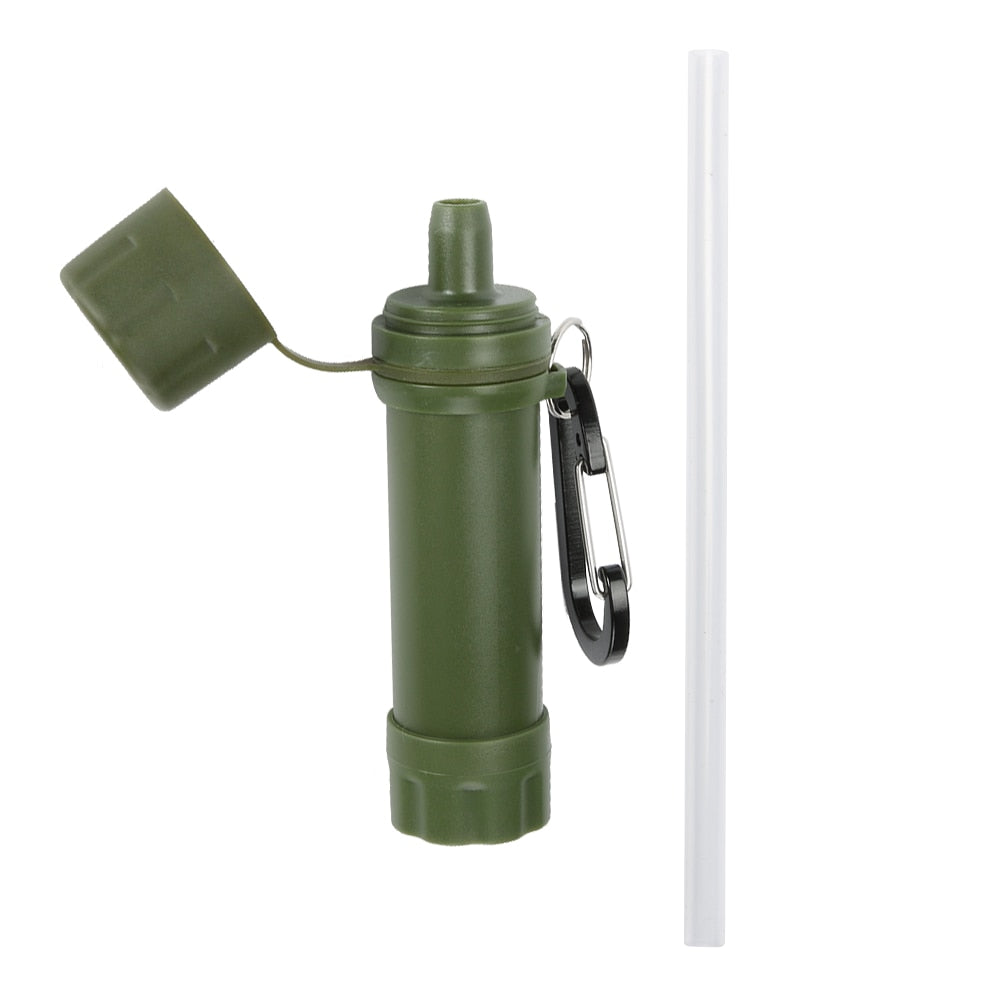Filtre à eau potable en plein air randonnée purificateur d'eau de survie avec paille pour Camping d'urgence randonnée sac à dos outil de survie - Mabelle Magasin