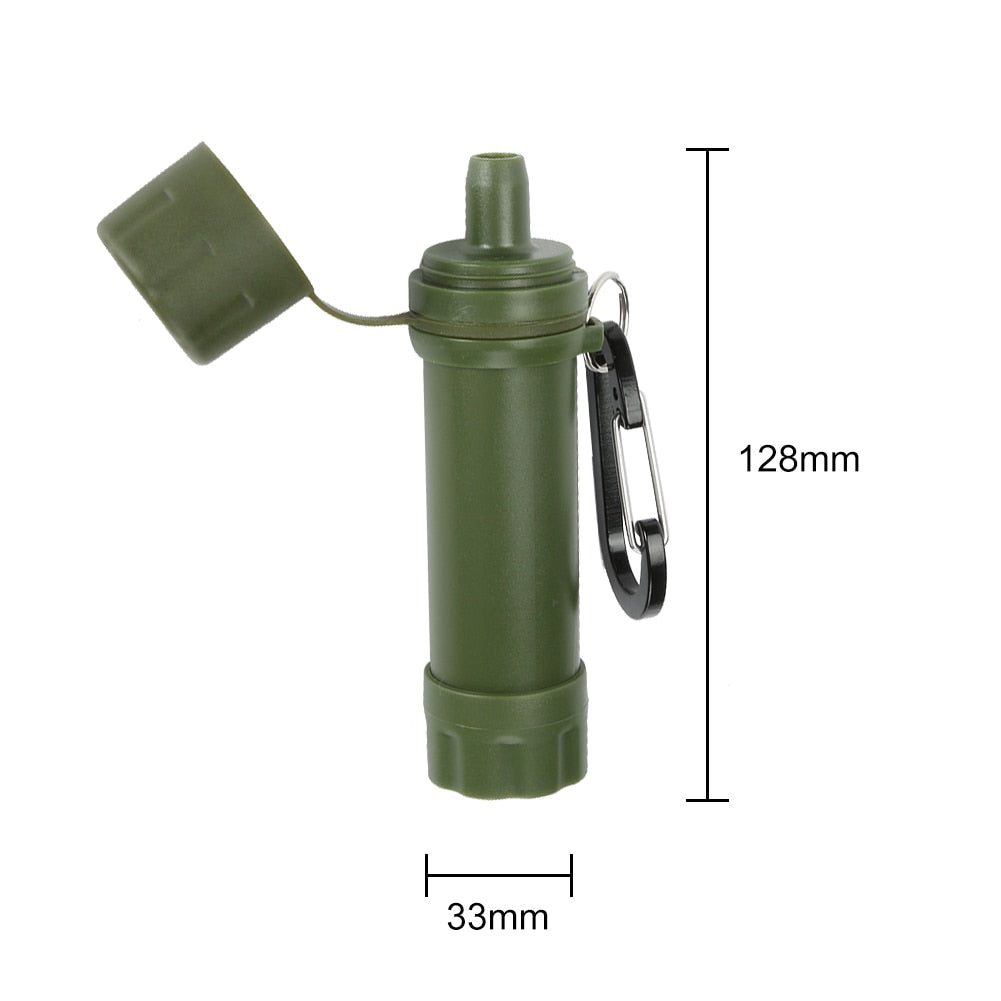 Filtre à eau potable en plein air randonnée purificateur d'eau de survie avec paille pour Camping d'urgence randonnée sac à dos outil de survie - Mabelle Magasin