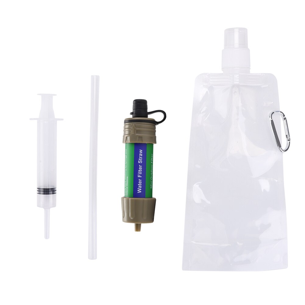 Filtre à eau potable en plein air randonnée purificateur d'eau de survie avec paille pour Camping d'urgence randonnée sac à dos outil de survie - Mabelle Magasin